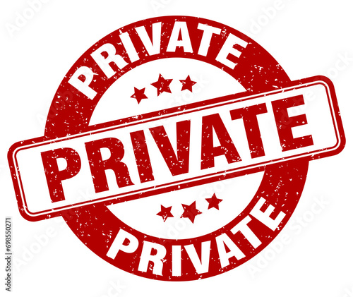 private stamp. private label. round grunge sign