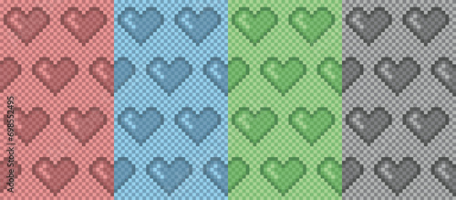 The set seamless backgrounds with hearts.