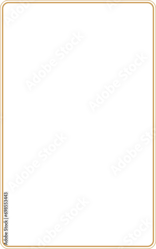 Decorative frame, vertical border template with 10 : 16 aspect ratio for 11:17 aspect ratio, svg cutout isolated.