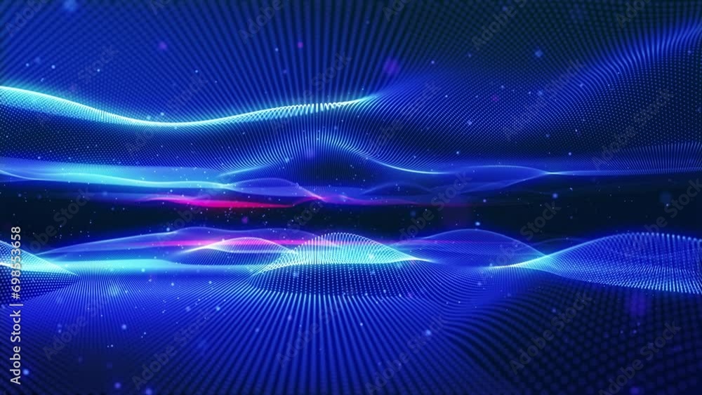 Layered neon glow structure. Stunning surface composed of neon glow particles that form waves of light. Captivating seamless looped animation. Design is perfect for various applications, events, shows Layered neon glow structure. Stunning surface composed of neon glow particles that form waves of light. Captivating seamless looped animation. Design is perfect for various applications, events, shows