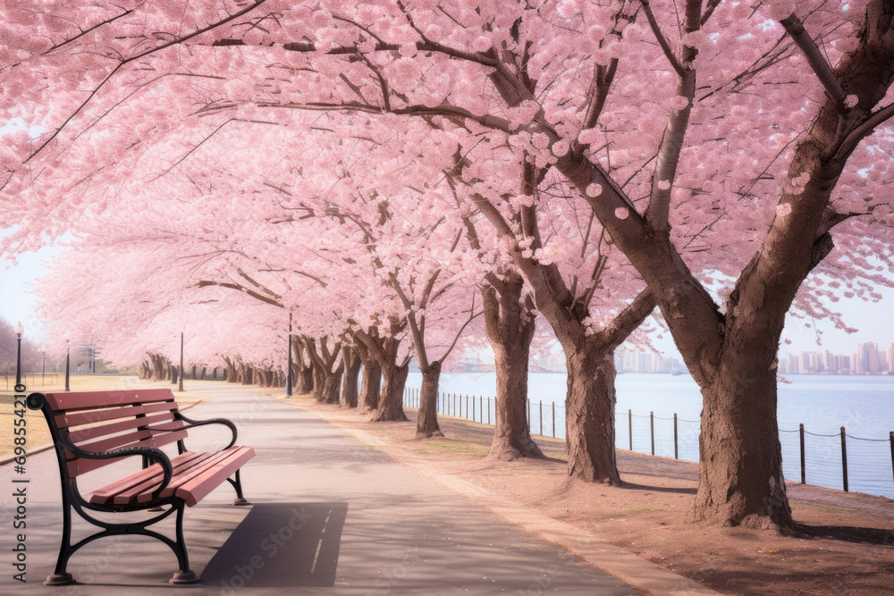 The ethereal beauty of cherry blossoms in full bloom