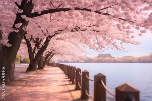 The ethereal beauty of cherry blossoms in full bloom