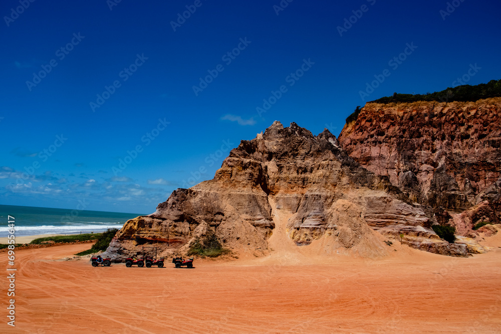 Beach in and Cliffs Maceio Beach Brazil