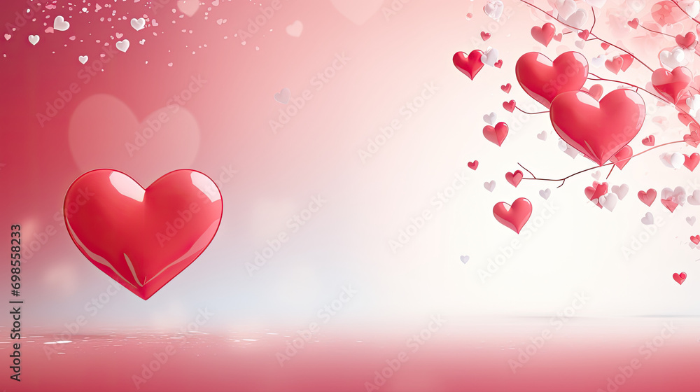 Empty valentine's day greeting card with copyspace