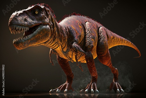 3D rendering of a playful T-Rex. Generative AI © Mia
