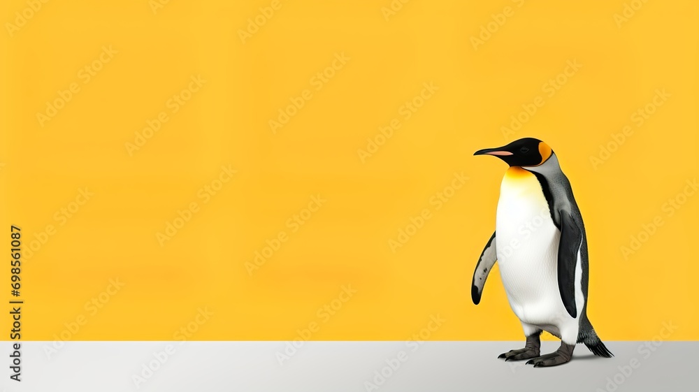 Fototapeta premium Penguin, Minimalistic Professional Portrait, Generative AI