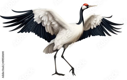 Red-Crowned Crane Elegance On Transparent PNG