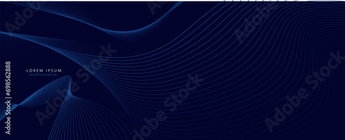Abstract wave lines pattern dynamic colorful light flowing isolated on black background. Vector illustration design element in concept of music, party, technology,	
