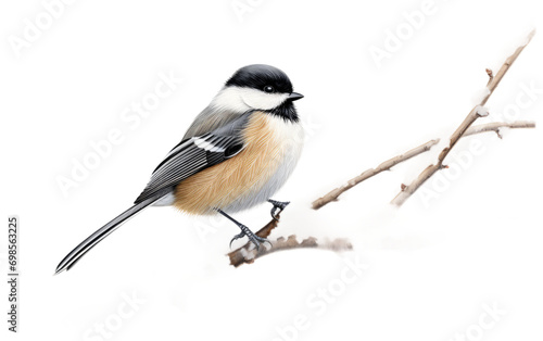 Chickadee Charm On Isolated Background