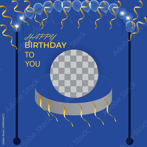 Celebration background with confetti and gold balloons