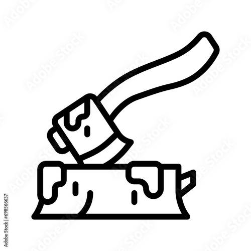 Axe snow icon set style collection in line, solid, flat, flat line style on white background