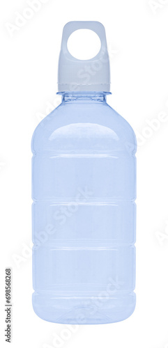 Blue translucent plastic drinking water bottle