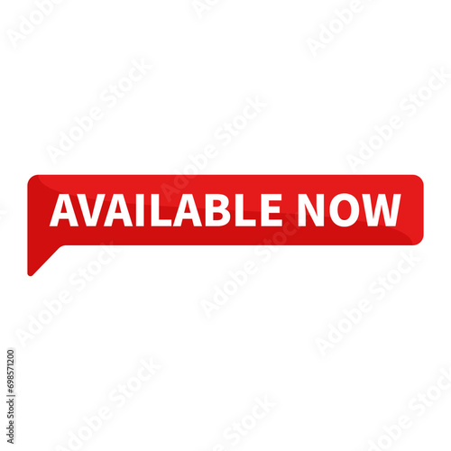 Available Now In Red Rectangle Shape For Sale Promotion Business Marketing Social Media Information
