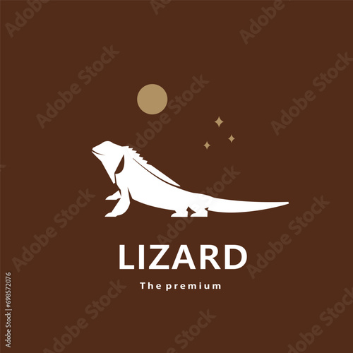 animal lizard natural logo vector icon silhouette retro hipster