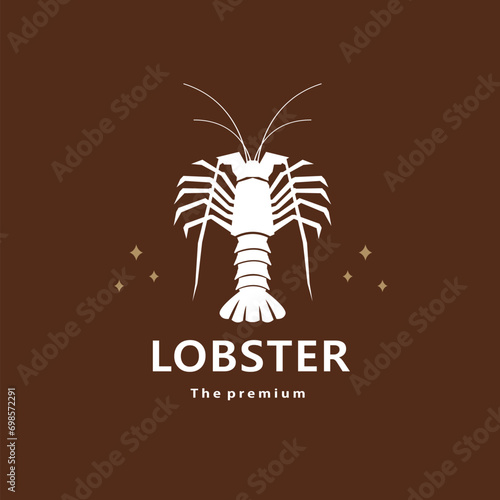 animal lobster natural logo vector icon silhouette retro hipster
