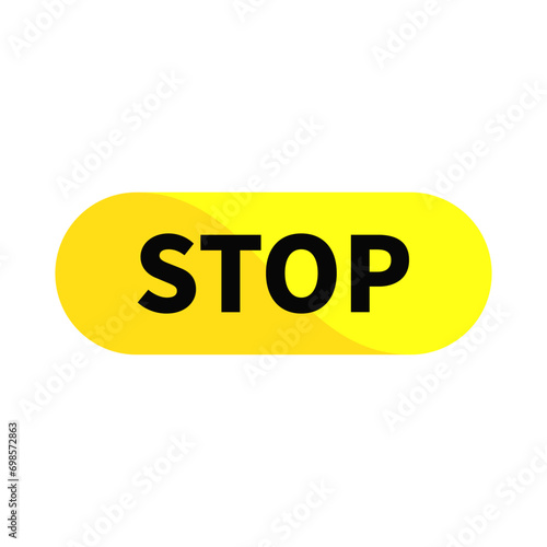 Stop Button In Yellow Rounded Rectangle Shape For Action Website Interface Business Marketing Social Media Information Sign
