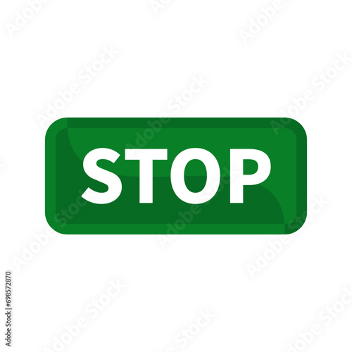 Stop Button In Green Rectangle Shape For Action Website Interface Business Marketing Social Media Information Sign
