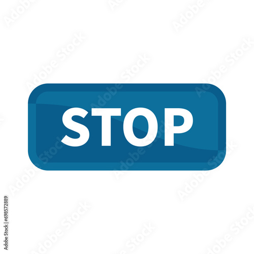 Stop Button In Blue Rectangle Shape For Action Website Interface Business Marketing Social Media Information Sign
