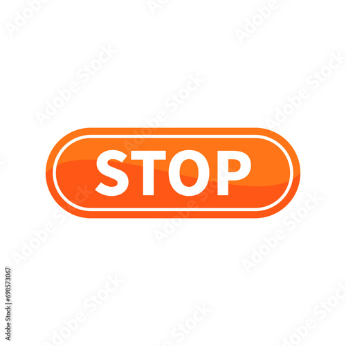 Stop Button In Orange Rounded Rectangle Shape With White Line For Action Website Interface Business Marketing Social Media Information Sign
