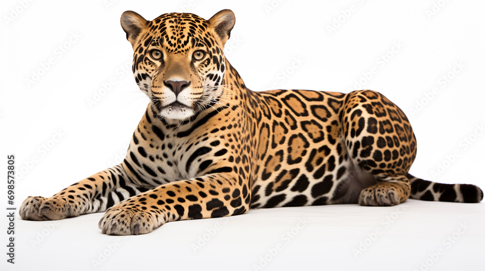 jaguar isolated on white background, AI Generative. jaguar isolated on white background, AI Generative.