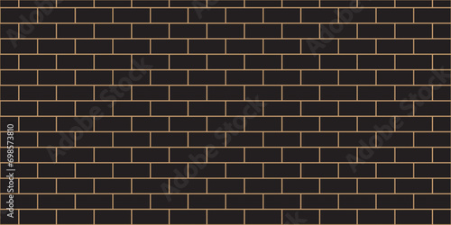Dark black brick brown line wall background. concrete masonry construction stone block brick wallpaper. seamless building cement concrete wall grunge background.	