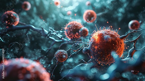 t-cells or cancer cells photo