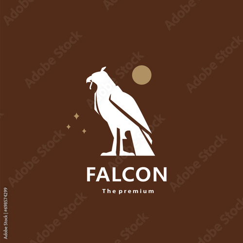 animal falcon natural logo vector icon silhouette retro hipster