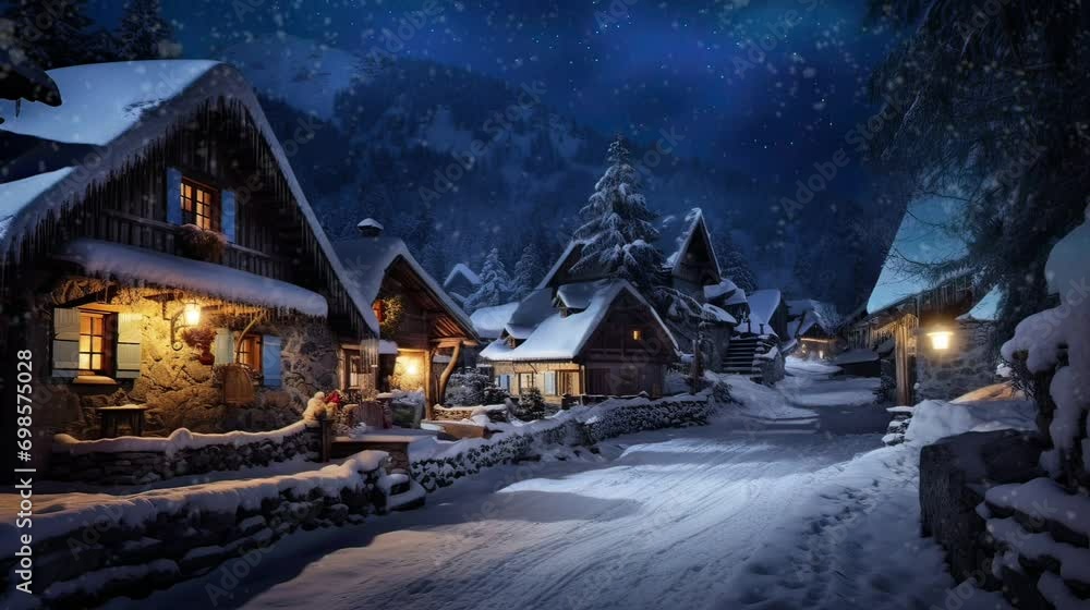 winter landscape with houses winter landscape with houses