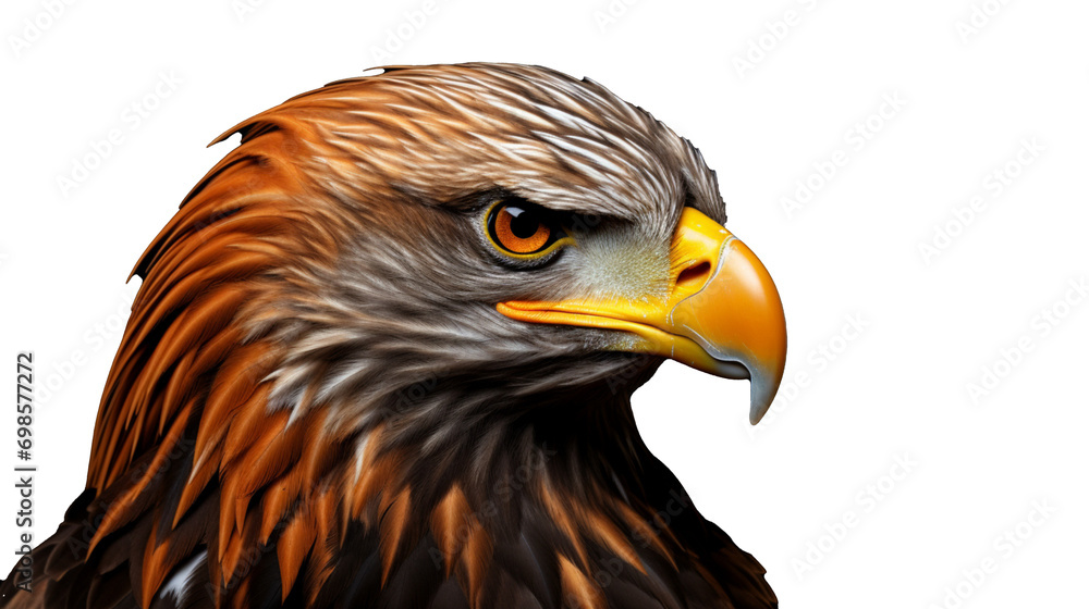 Naklejka premium AN eagle face, isolated on transparent background, cutout(png) - Generative AI
