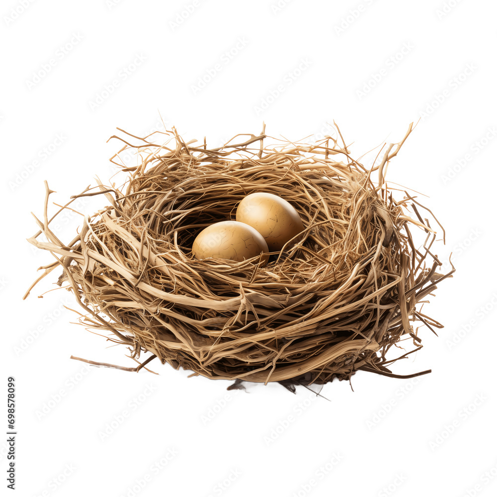 nest with eggs on an isolated background, PNG nest with eggs on an isolated background, PNG