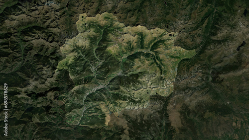 Andorra highlighted. Low-res satellite map
