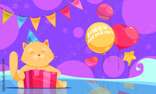 Cartoon birthday composition