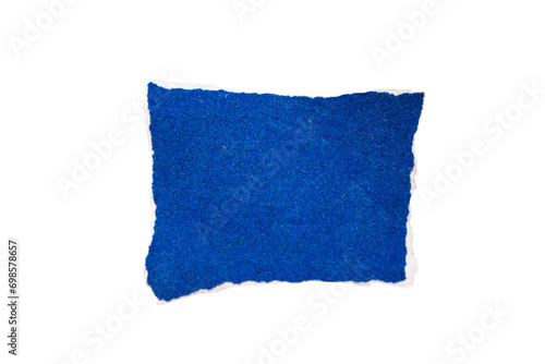 Ripped blue paper on transparent background. Torn paper png photo.