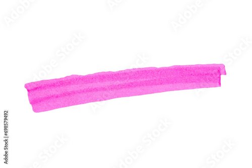 Pink stroke drawn with marker on transparent background