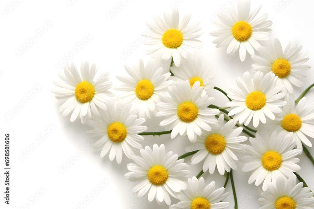 Fototapeta premium Daisies isolated on white - Generative AI
