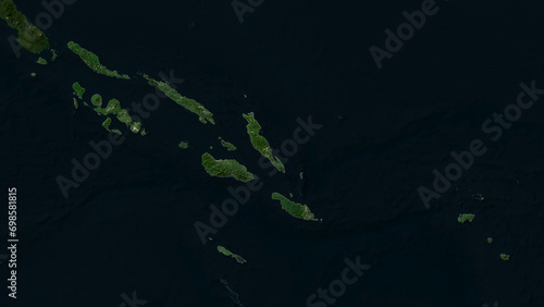 Solomon Islands highlighted. Low-res satellite map