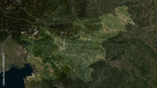 Slovenia highlighted. Low-res satellite map photo