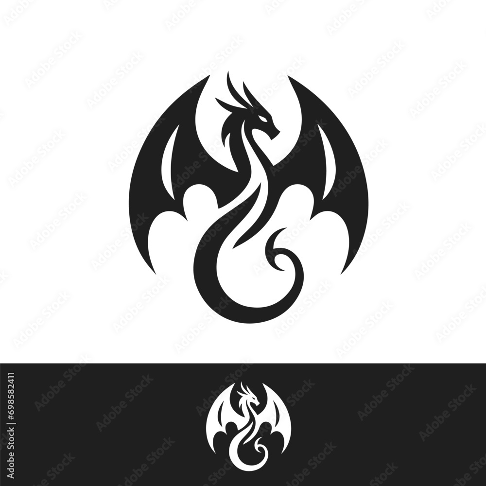 Naklejka premium vector dragon logo Illustration