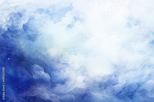 Abstract background, watercolor, white clouds, sky