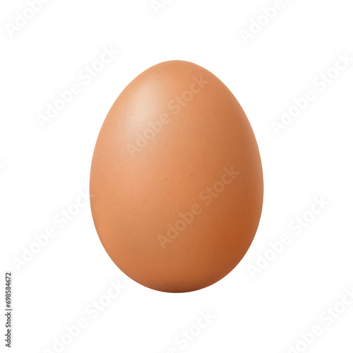 Brown single animal egg. Chicken egg with soft shadows isolated on white background. Template for Easter holiday. Realistic 3D vector illustration