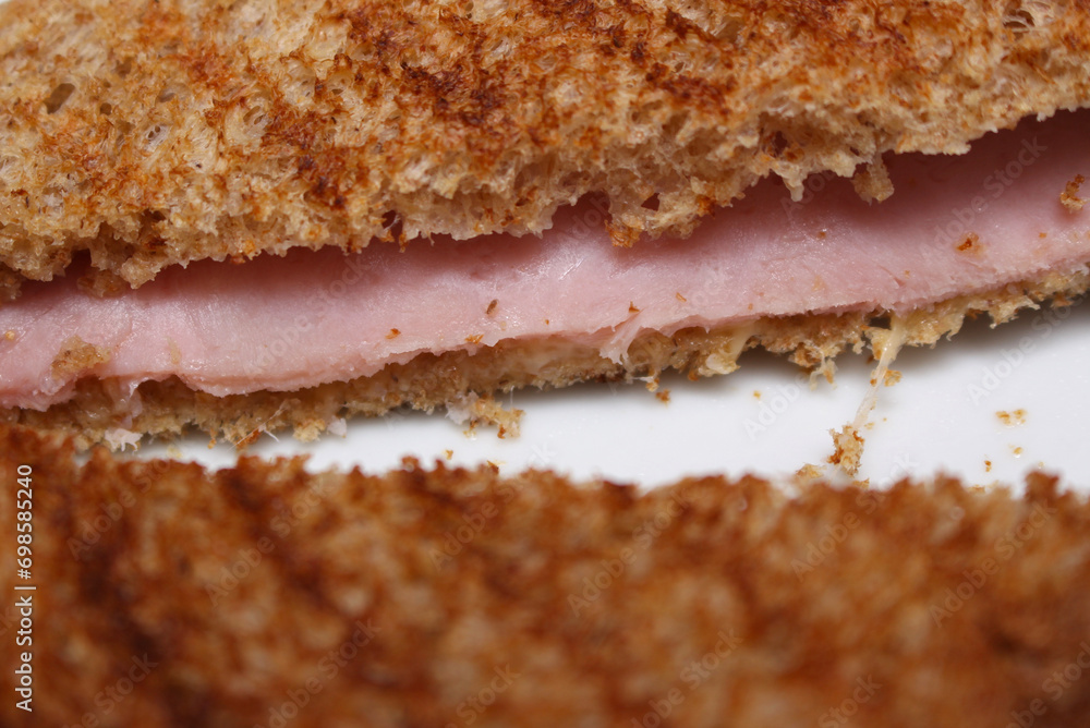 custom made wallpaper toronto digitalclose up of a slice of bread. toasted ham sandwich. sandwich with selective focus.