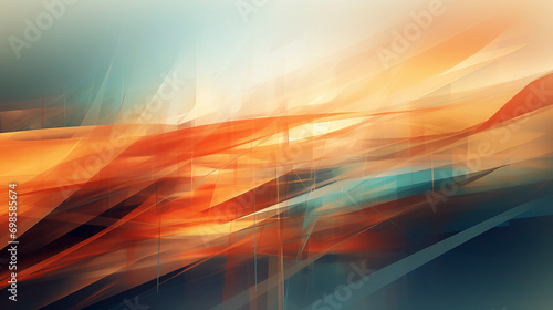 abstract orange background of digital effects, imagine waves and light bending at sunset with urban vibes photo