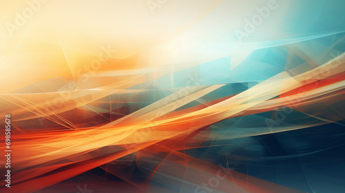 abstract orange background of digital effects, imagine waves and light bending at sunset with ocean vibes photo