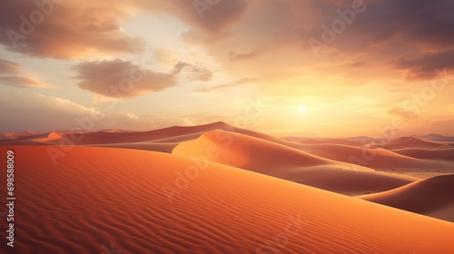 Landscape of the desert. Beautiful dunes. Ai generated. © Viktor