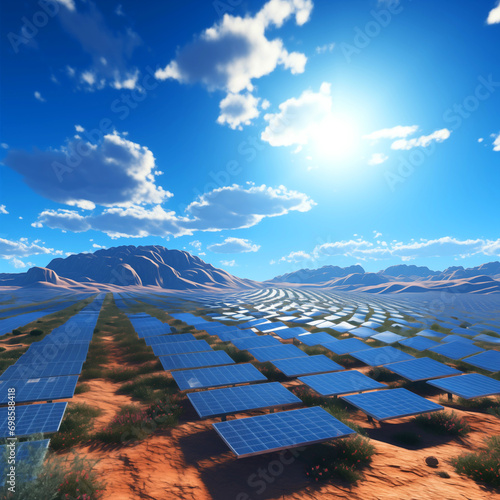 A vast desert landscape str...