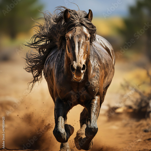 Wild Sprint: A Horse in Full Gallop