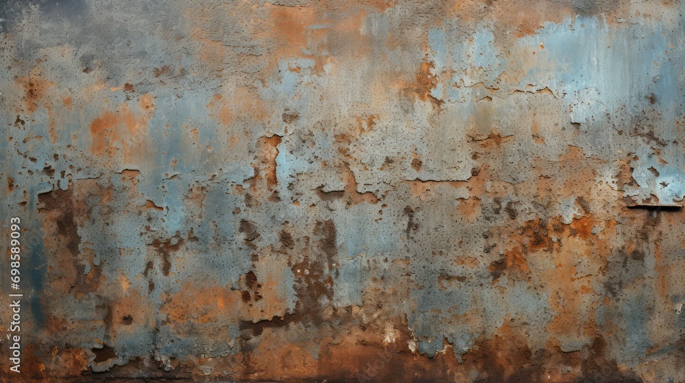 Old grunge metal background. AI generated.