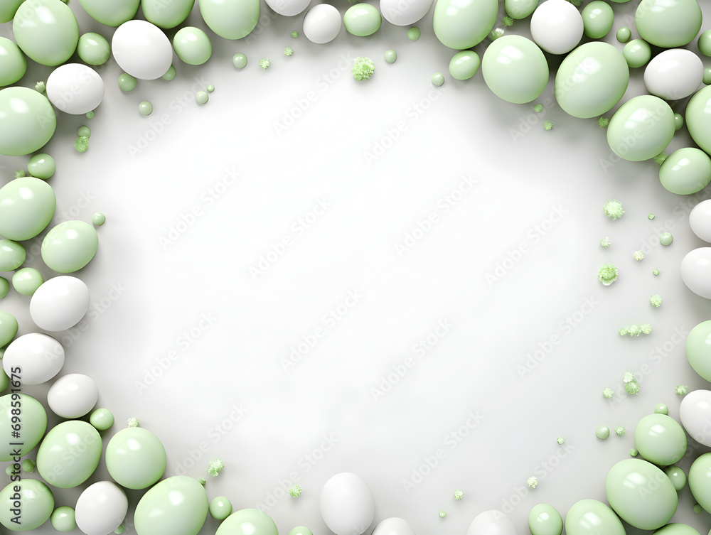 Pastel green easter eggs frame background with free copy space Pastel green easter eggs frame background with free copy space