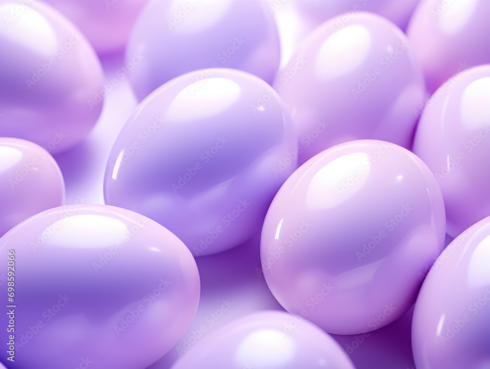 Top view abstract background with pastel purple easter eggs