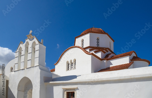 Church of the holy cross in the city. Agios Antonios, Greek Orthodox Church, Marpissa, Paros, Cyclades, Greece photo